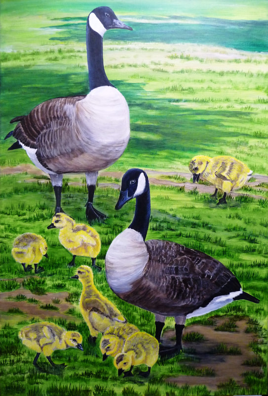 Acrylic on canvas, Framed, 26"x28",  A FAMILY OUTING, $675,by msmiskocreations.com
msmisko@yahoo.ca
