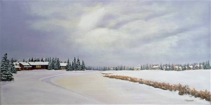 Acrylic, framed, 14"x26", ACROSS THE WAY,  $425,by msmiskocreations
msmisko@yahoo.ca
