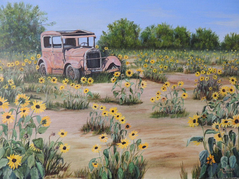 Acrylic on canvas, framed 23"x29", AMIDST THE BLACKEYED SUSANS, $450, by msmiskocreations.com
msmisko@yahoo.ca