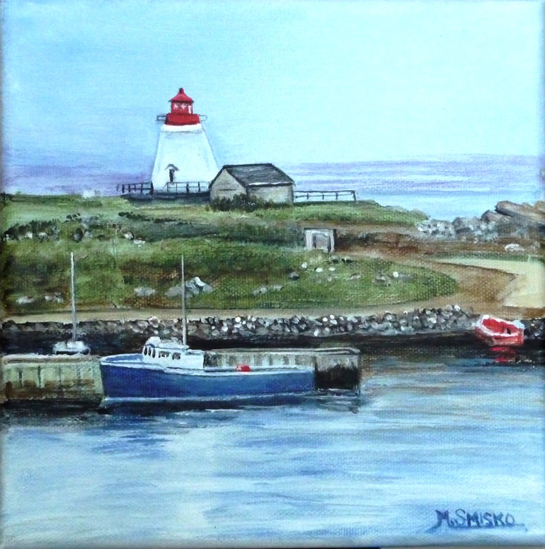 Acrylic on canvas, 8"x8" unframed, NEIL'S HARBOR, $60, by msmiskocreations.com
msmisko@yahoo.ca