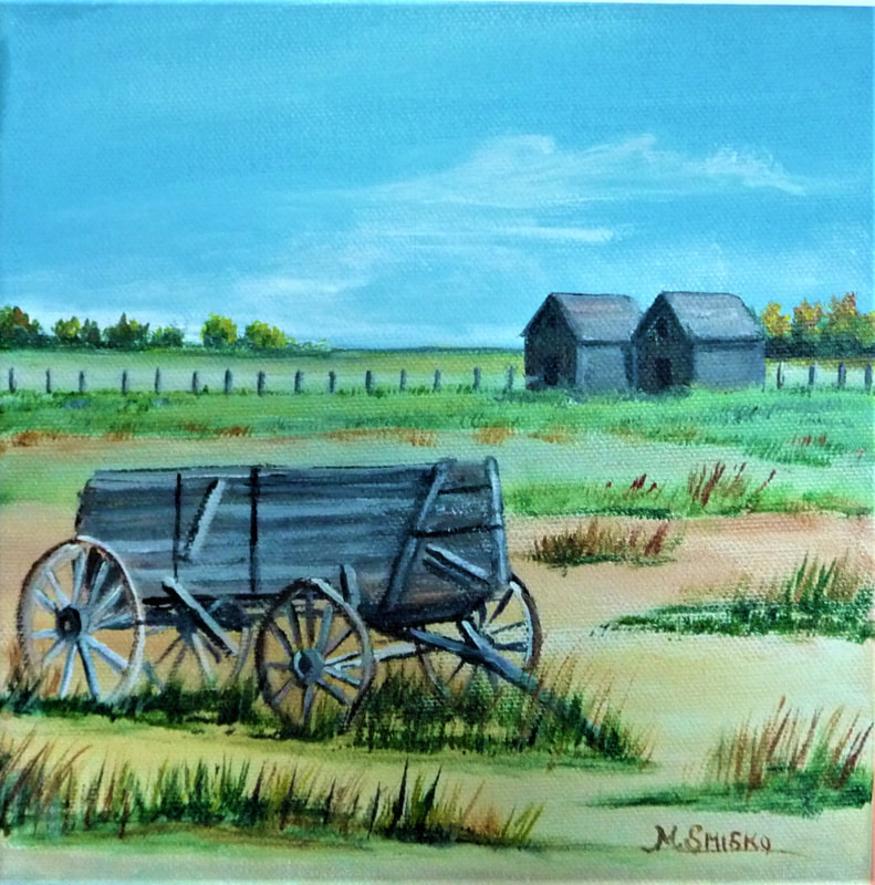 Acrylic on canvas, 8"x8" unframed, OUT OF THE PAST#1, $90, by msmiskocreations.com
msmisko@yahoo.ca