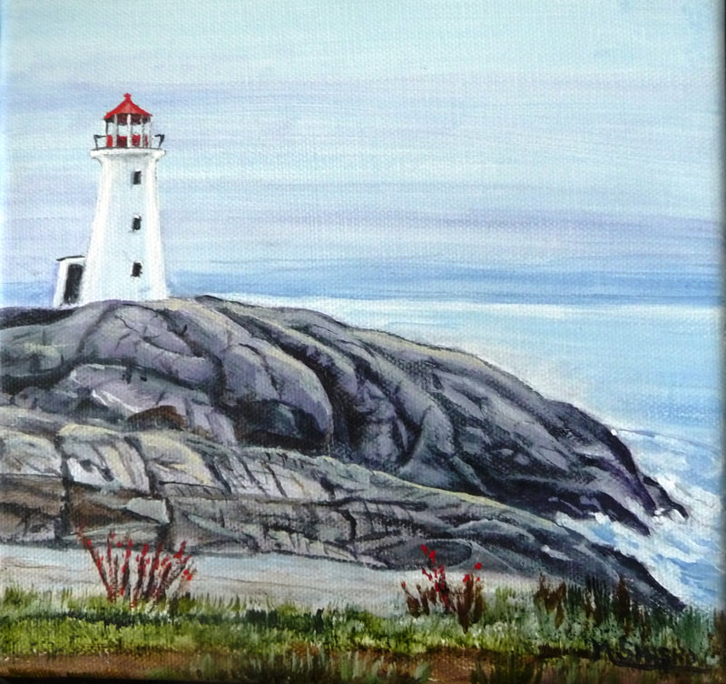 Acrylic on canvas, unframed 8"x8",PEGGY'S COVE, $60,by msmiskocreations.com
msmisko@yahoo.ca
