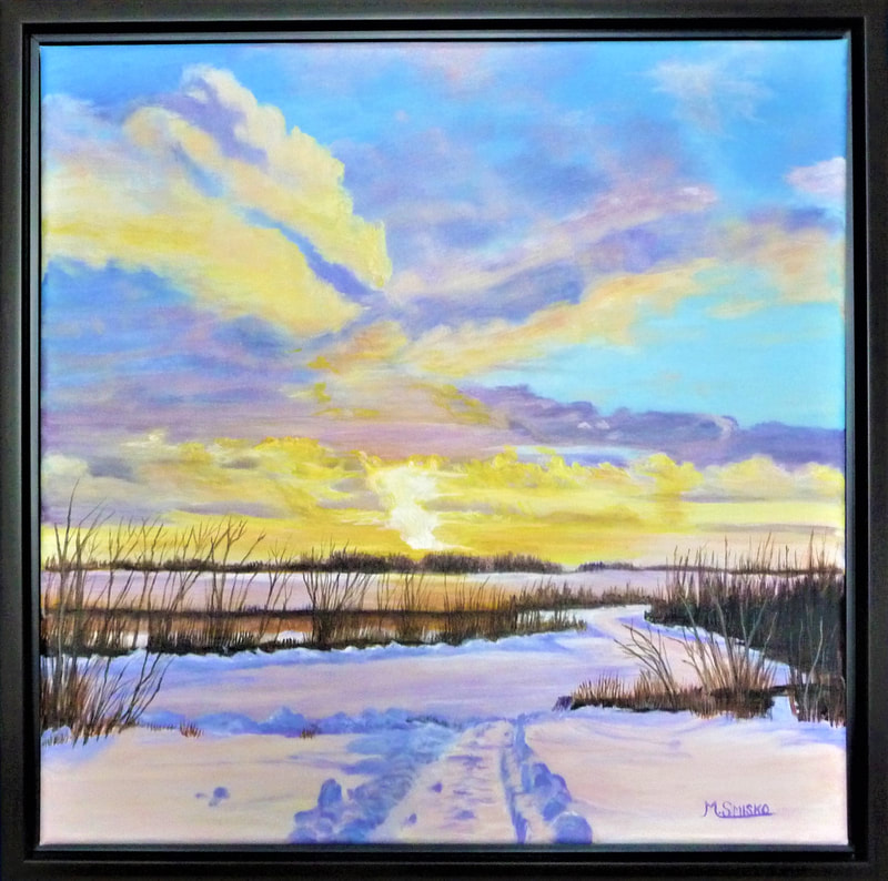 Acrylic on canvas, 22"x22",PRAIRIE SUNSET, $550,by msmiskocreations.com
msmisko@yahoo.ca